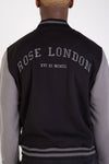 FLOURISH VARSITY JACKET - BLACK - Rose London